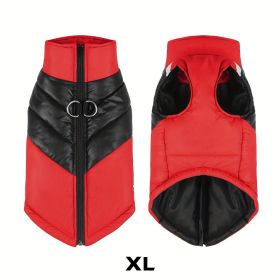 Winter New Pet Waterproof And Warm Coat, Reflective And Comfortable Dog New Arrival Warm Clothes For Pet Jacket With Harness Winter Warm Waterproof An (Option: Red-XL)